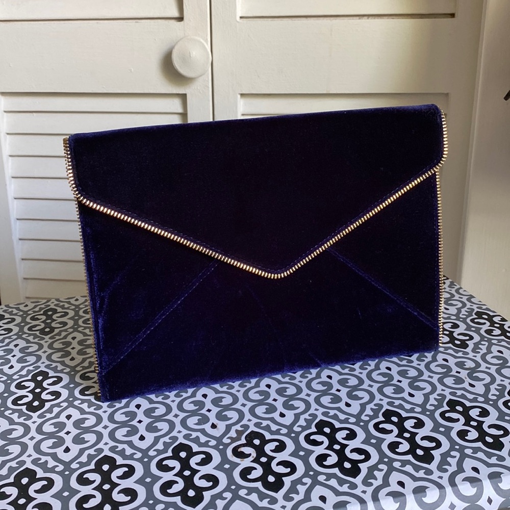 Rebecca Minkoff | Royal Blue Velvet Envelope Clutch